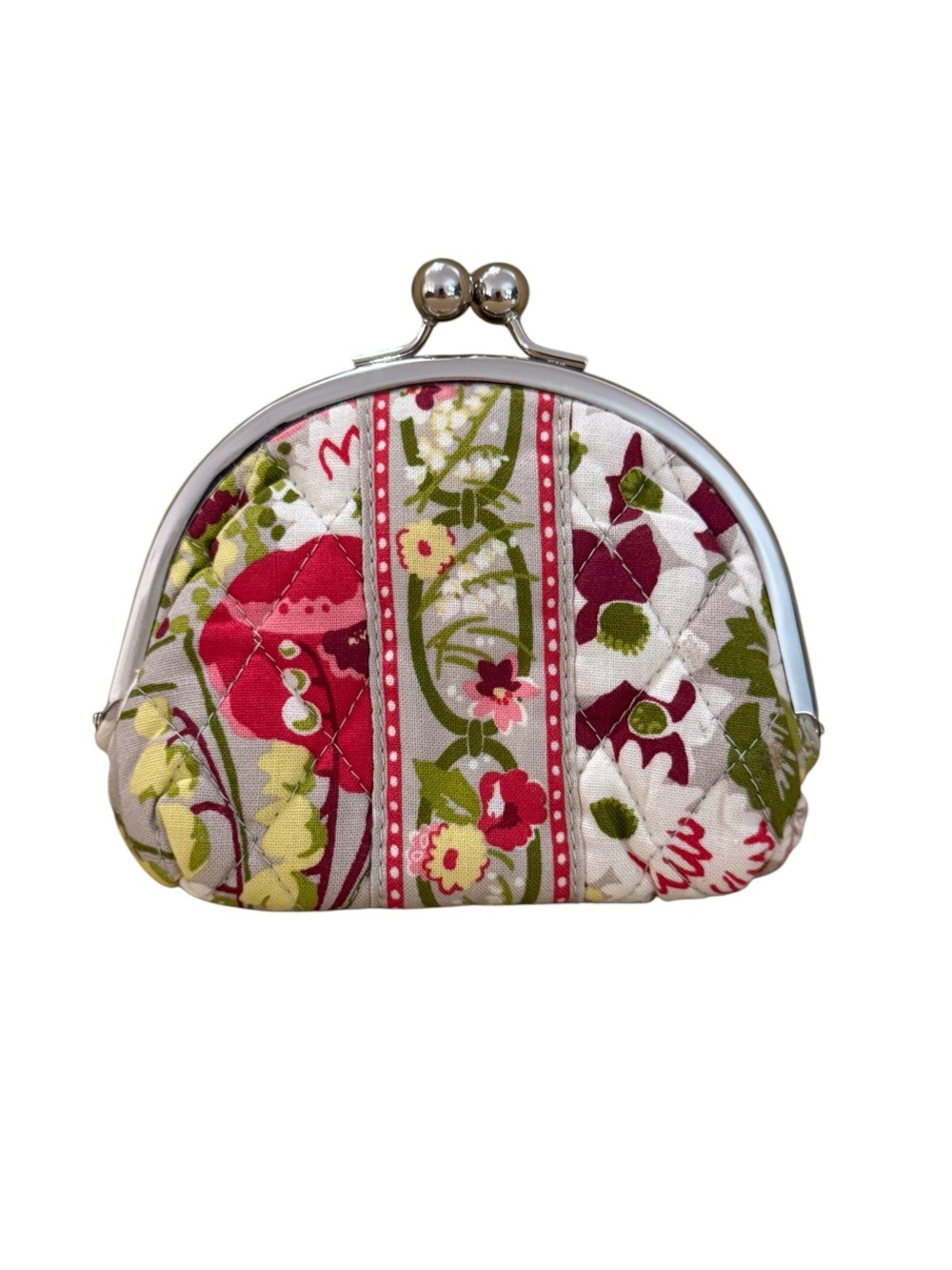 Vera Bradley Double Kisslock Coin Pouch in Make Me Blush Pattern RETIRED